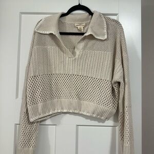 Elegant Beige V-Neck Women's Sweater